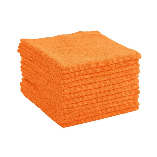 Multi-Purpose Cloth, Orange, 300 GSM, 16 X 16 In, 12 PK